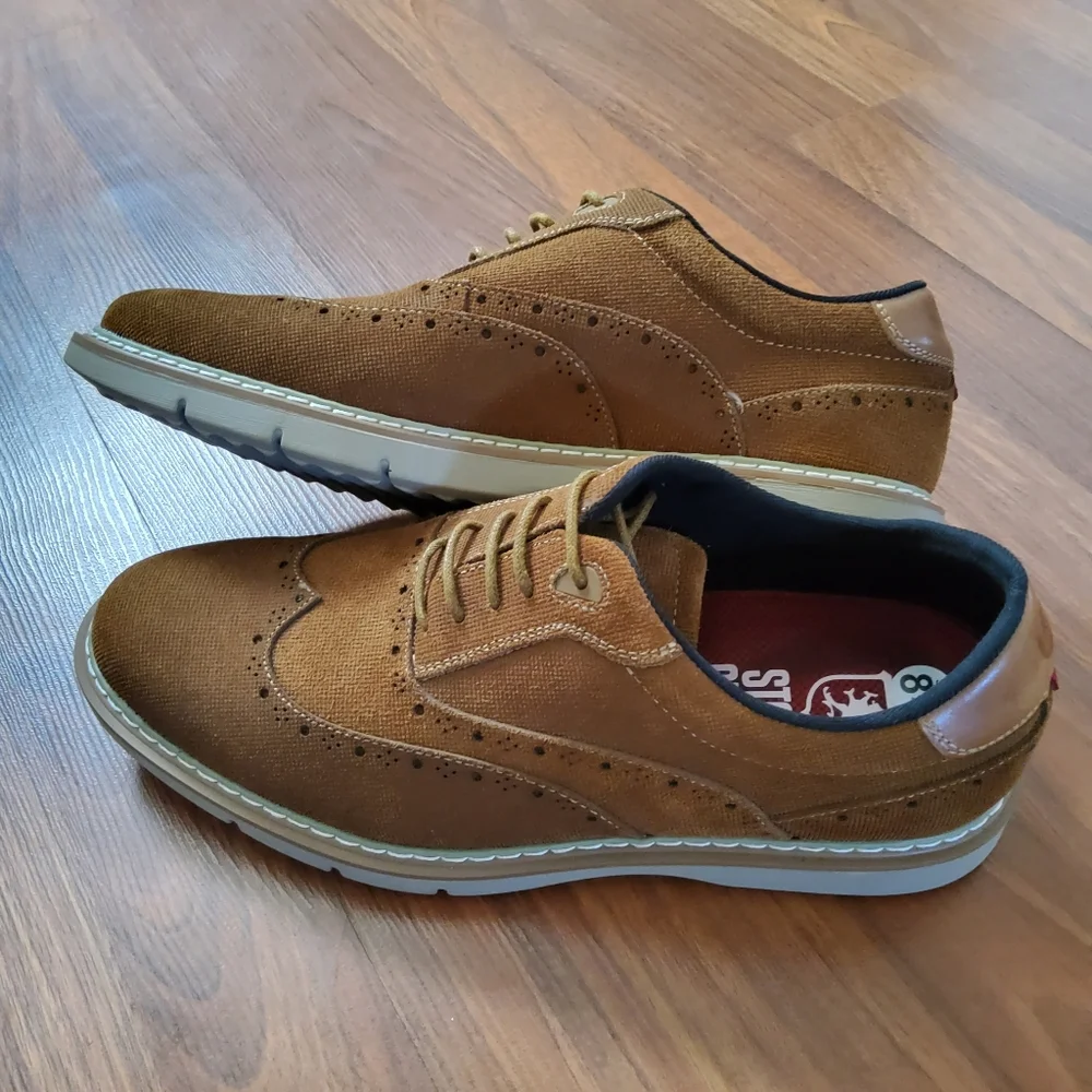 Stacy Adams Men's Suede Wing Tip Size 8.5 Brown - Picture 6 of 11